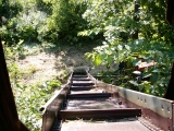 Hay bale conveyor, from top.