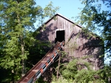 Hay bale conveyor, from below.