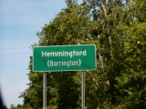 A sign reading: Hemmingford (Barrington)